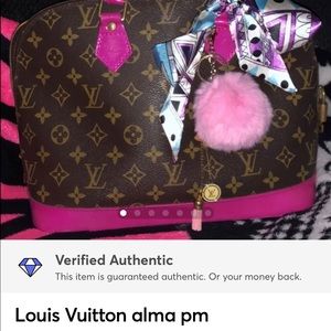 Lv Hot Pink painted Monogram canvas Alma Pm